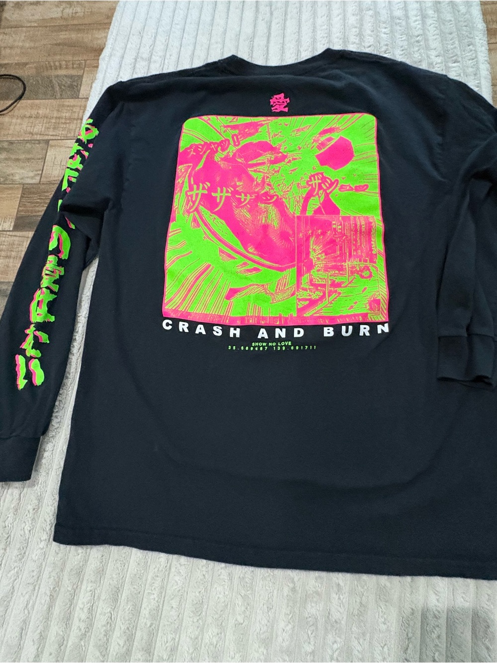 Vitiol Black Long Sleeve Graphic Tee - Neon Accent